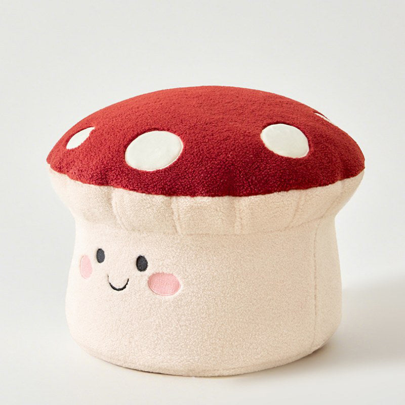 Contemporary Creative Cartoon Mushroom Short Plush EPP Kids Low Stool Backless Armless For Living Room