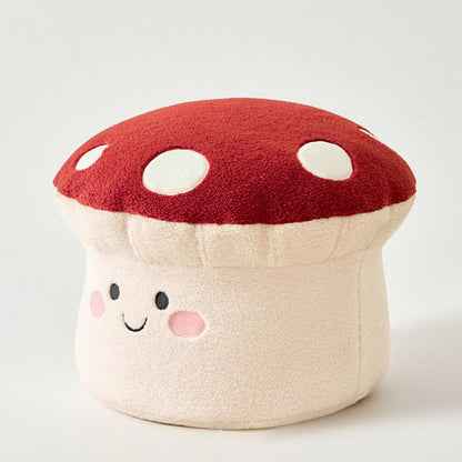 Contemporary Creative Cartoon Mushroom Short Plush EPP Kids Low Stool Backless Armless For Living Room