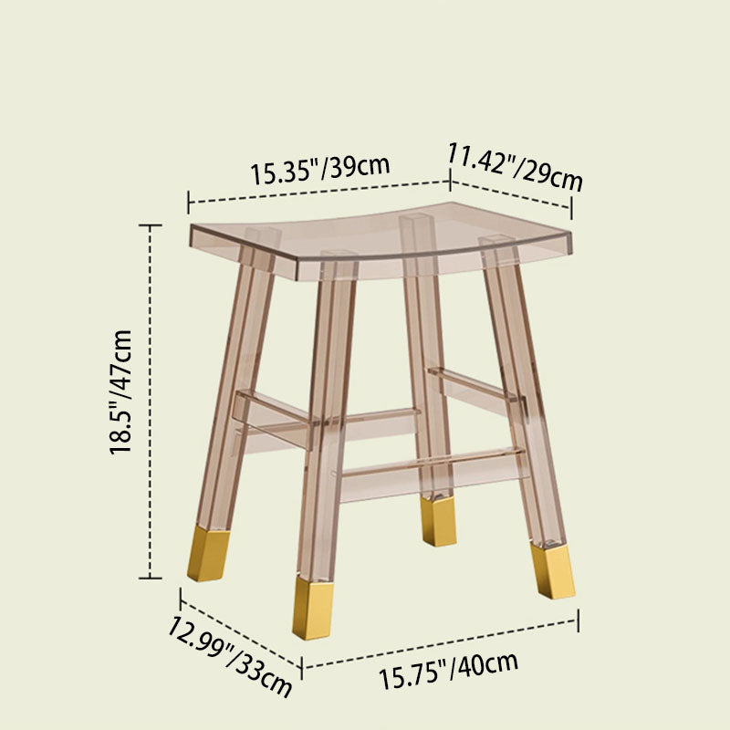Modern Minimalist Rectangular PC Plastic Low Stool Backless Armless For Hallway & Entryway