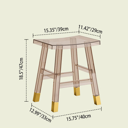 Modern Minimalist Rectangular PC Plastic Low Stool Backless Armless For Hallway & Entryway