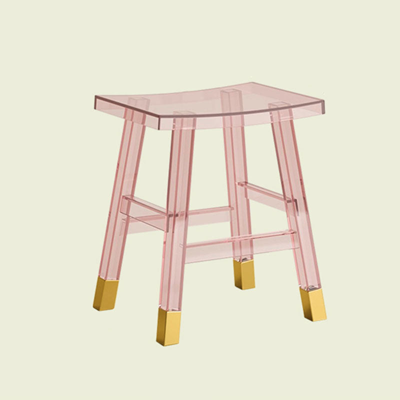 Modern Minimalist Rectangular PC Plastic Low Stool Backless Armless For Hallway & Entryway