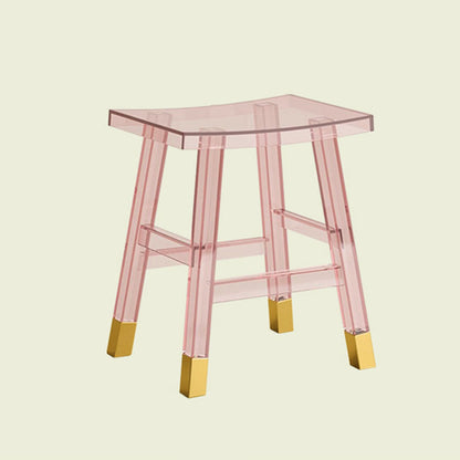 Modern Minimalist Rectangular PC Plastic Low Stool Backless Armless For Hallway & Entryway