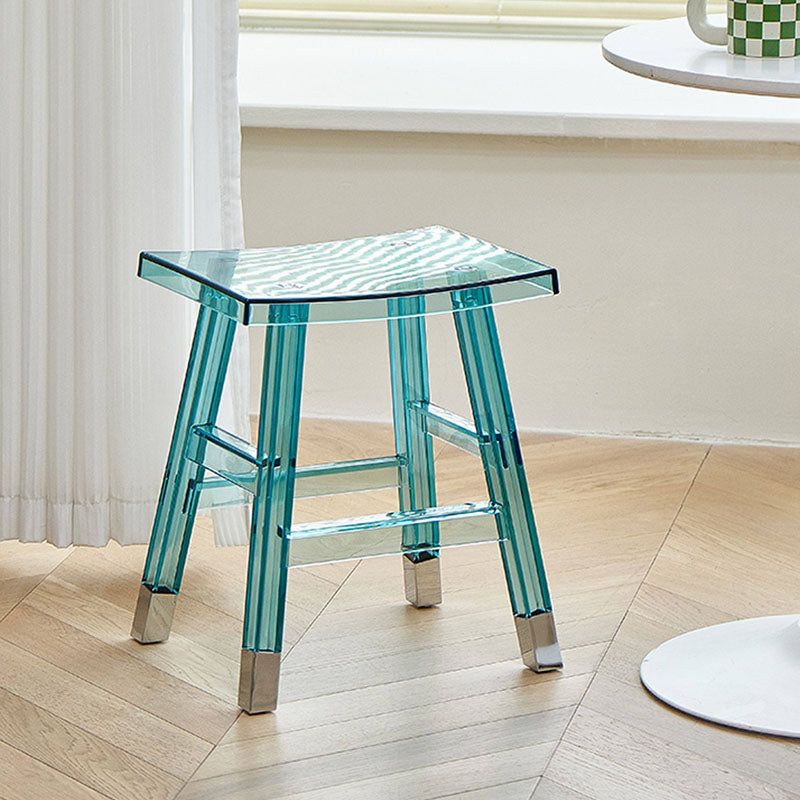 Modern Minimalist Rectangular PC Plastic Low Stool Backless Armless For Hallway & Entryway