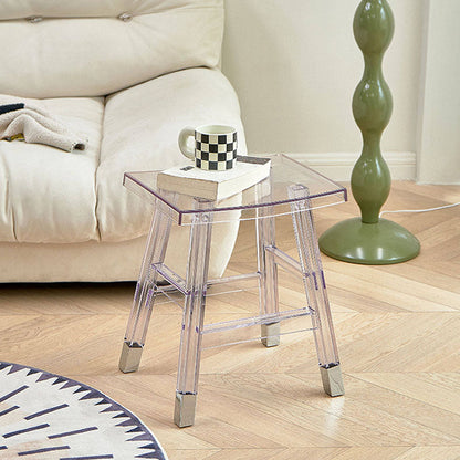 Modern Minimalist Rectangular PC Plastic Low Stool Backless Armless For Hallway & Entryway
