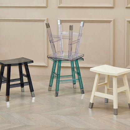 Modern Minimalist Rectangular PC Plastic Low Stool Backless Armless For Hallway & Entryway