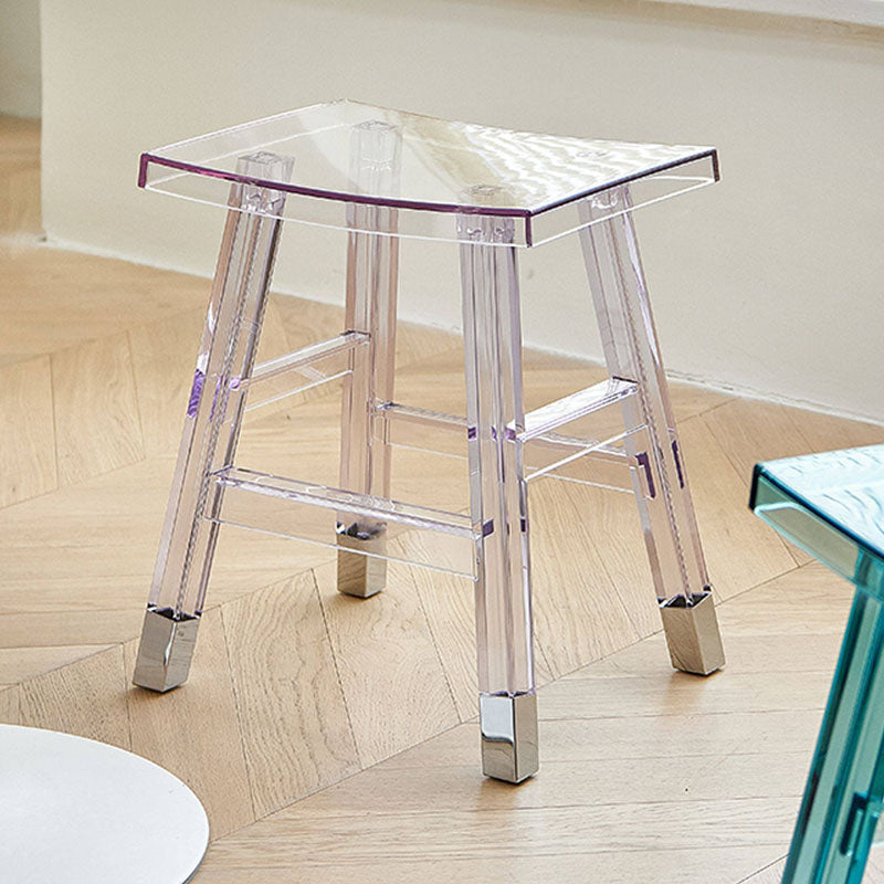 Modern Minimalist Rectangular PC Plastic Low Stool Backless Armless For Hallway & Entryway
