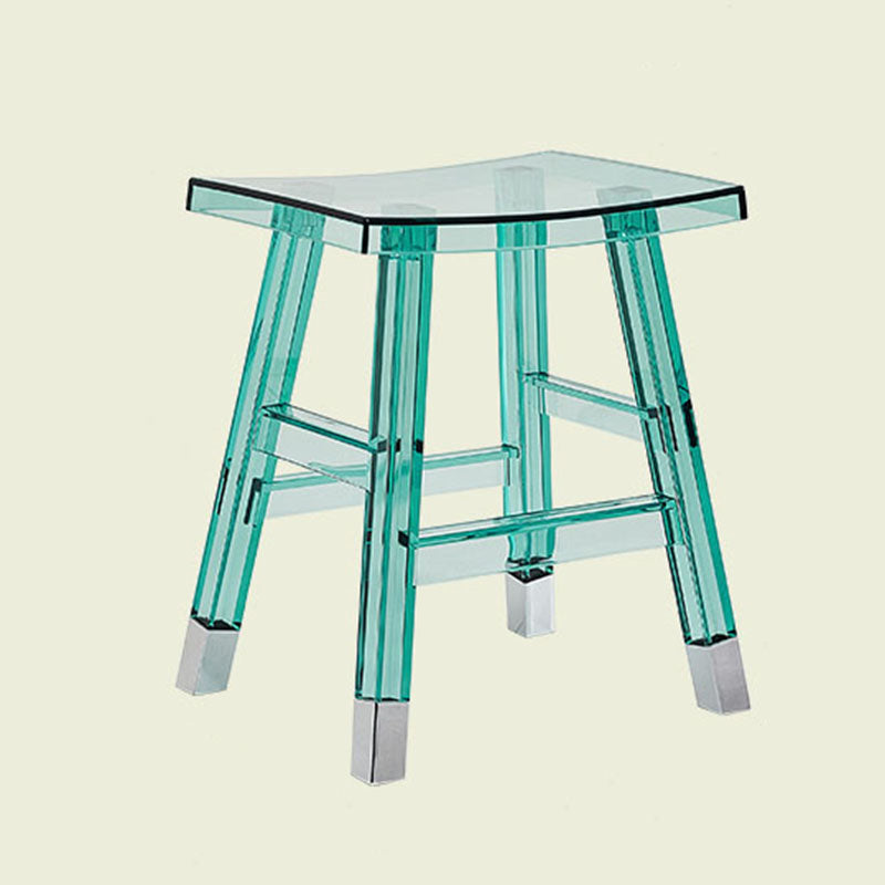 Modern Minimalist Rectangular PC Plastic Low Stool Backless Armless For Hallway & Entryway
