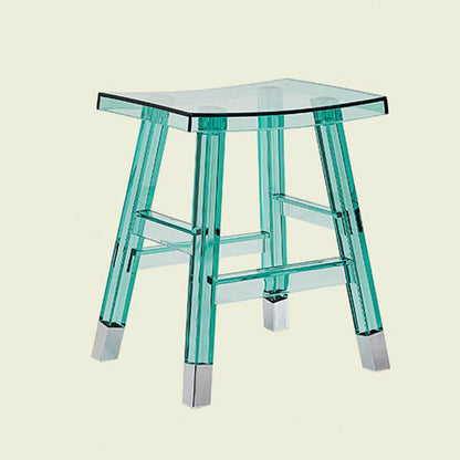 Modern Minimalist Rectangular PC Plastic Low Stool Backless Armless For Hallway & Entryway