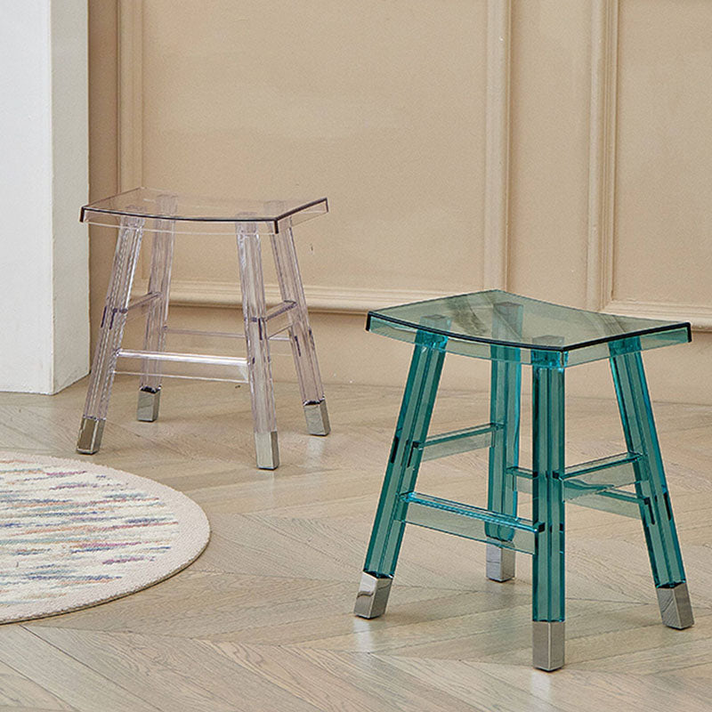 Modern Minimalist Rectangular PC Plastic Low Stool Backless Armless For Hallway & Entryway