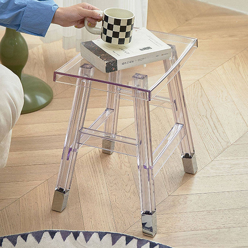 Modern Minimalist Rectangular PC Plastic Low Stool Backless Armless For Hallway & Entryway