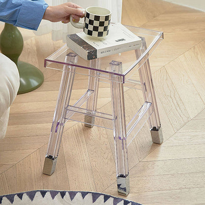 Modern Minimalist Rectangular PC Plastic Low Stool Backless Armless For Hallway & Entryway