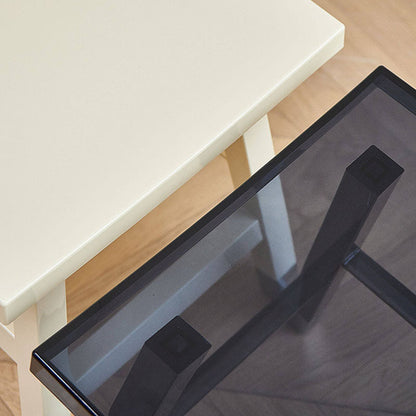 Modern Minimalist Rectangular PC Plastic Low Stool Backless Armless For Hallway & Entryway