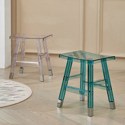 Modern Minimalist Rectangular PC Plastic Low Stool Backless Armless For Hallway & Entryway