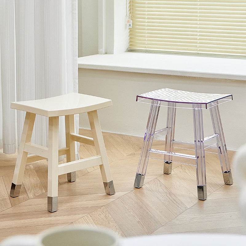 Modern Minimalist Rectangular PC Plastic Low Stool Backless Armless For Hallway & Entryway