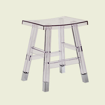 Modern Minimalist Rectangular PC Plastic Low Stool Backless Armless For Hallway & Entryway