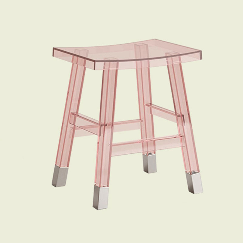 Modern Minimalist Rectangular PC Plastic Low Stool Backless Armless For Hallway & Entryway