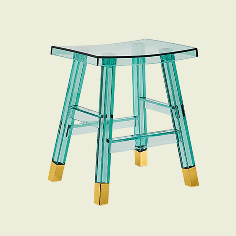 Modern Minimalist Rectangular PC Plastic Low Stool Backless Armless For Hallway & Entryway