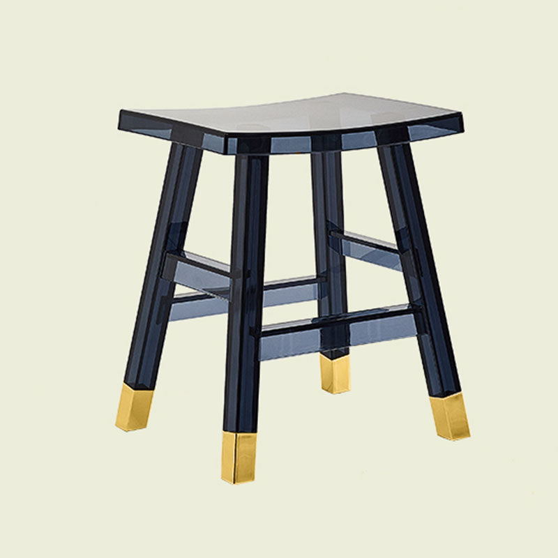 Modern Minimalist Rectangular PC Plastic Low Stool Backless Armless For Hallway & Entryway