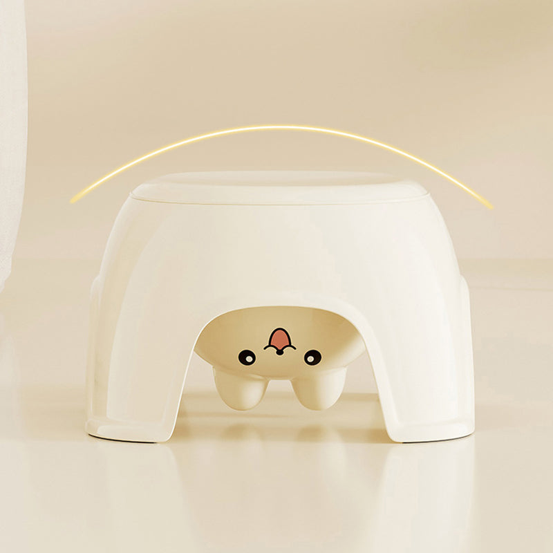 Contemporary Creative Oval PP Plastic Non-Slip Kids Storage Low Stool Backless Armless For Living Room & Entryway