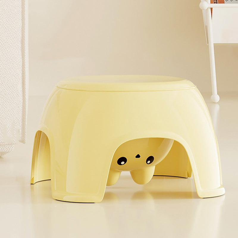 Contemporary Creative Oval PP Plastic Non-Slip Kids Storage Low Stool Backless Armless For Living Room & Entryway