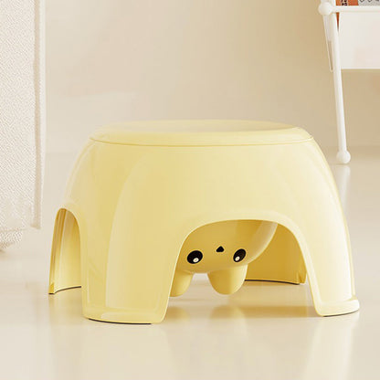 Contemporary Creative Oval PP Plastic Non-Slip Kids Storage Low Stool Backless Armless For Living Room & Entryway