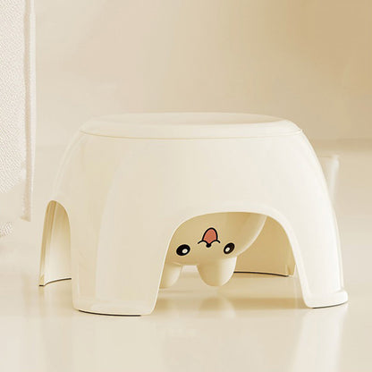 Contemporary Creative Oval PP Plastic Non-Slip Kids Storage Low Stool Backless Armless For Living Room & Entryway