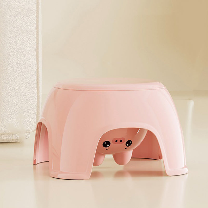 Contemporary Creative Oval PP Plastic Non-Slip Kids Storage Low Stool Backless Armless For Living Room & Entryway