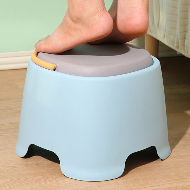 Contemporary Nordic Rounded Square PP Plastic Stackable Portable Low Stool Backless Armless For Living Room