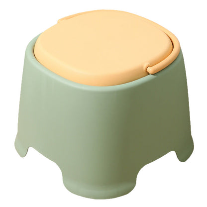 Contemporary Nordic Rounded Square PP Plastic Stackable Portable Low Stool Backless Armless For Living Room