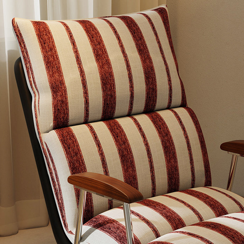 Traditional French Upholstered Rectangular Rubberwood Iron Printed Velvet Fabric Comfortable Seating Rocking Chair Backrest Armrest For Living Room