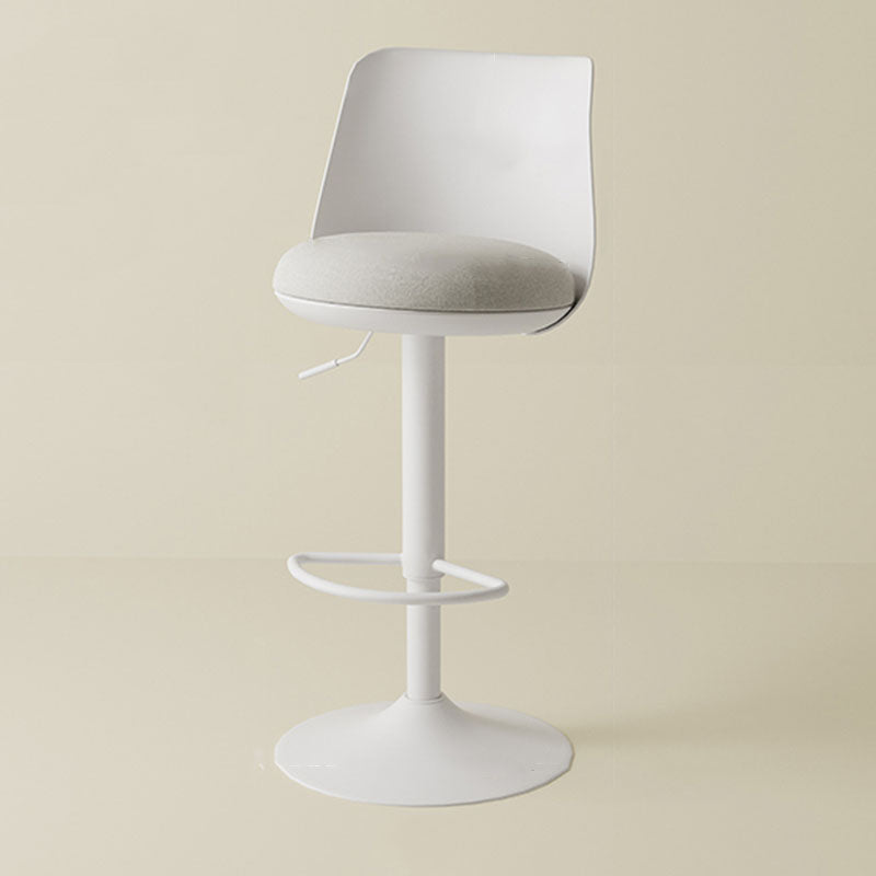 Contemporary Nordic Curved PP Plastic Iron Cotton Linen Liftable Bar Stool Backrest Armless For Dining Room