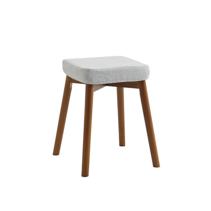 Modern Minimalist Square Chenille Cat Scratching Leather Resistant Fabric Beech Wood Detachable Washable Low Stool Backless Armless For Living Room & Dining Room