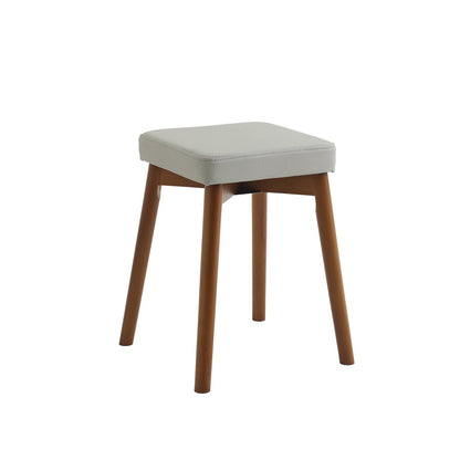 Modern Minimalist Square Chenille Cat Scratching Leather Resistant Fabric Beech Wood Detachable Washable Low Stool Backless Armless For Living Room & Dining Room