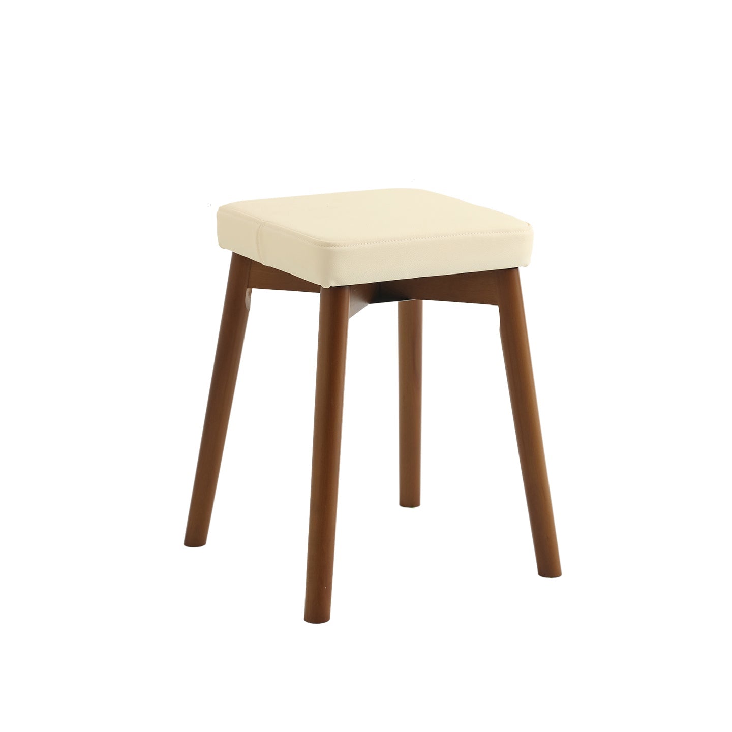Modern Minimalist Square Chenille Cat Scratching Leather Resistant Fabric Beech Wood Detachable Washable Low Stool Backless Armless For Living Room & Dining Room