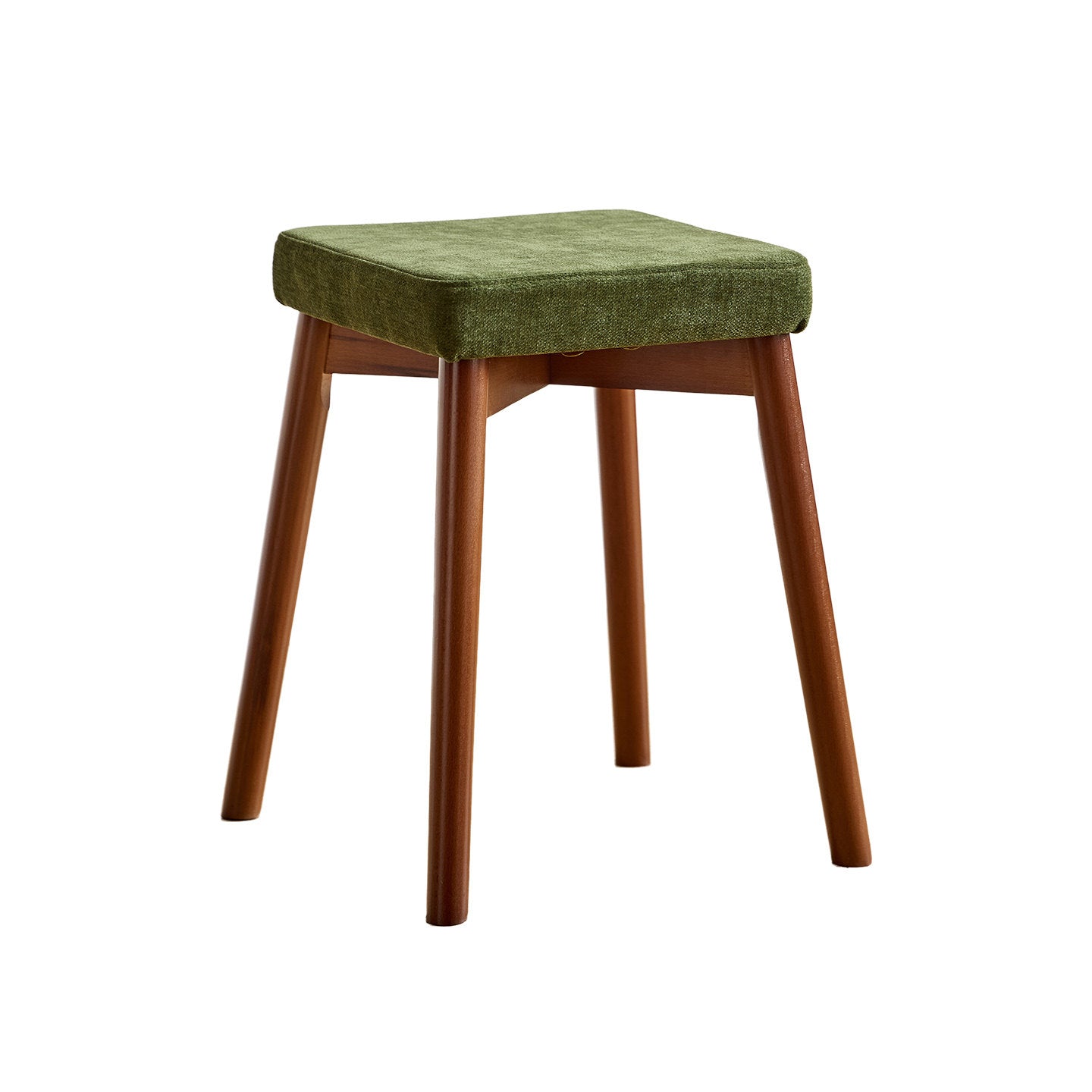 Modern Minimalist Square Chenille Cat Scratching Leather Resistant Fabric Beech Wood Detachable Washable Low Stool Backless Armless For Living Room & Dining Room
