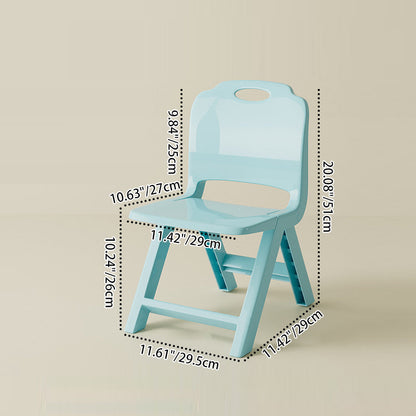 Modern Minimalist Curved Rectangular PP Plastic Kids Folding Chair Backrest Armless For Living Room & Study Room
