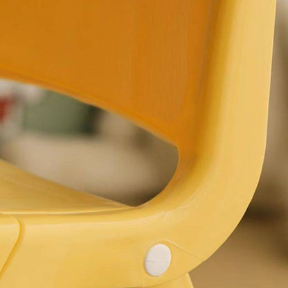 Modern Minimalist Curved Rectangular PP Plastic Kids Folding Chair Backrest Armless For Living Room & Study Room