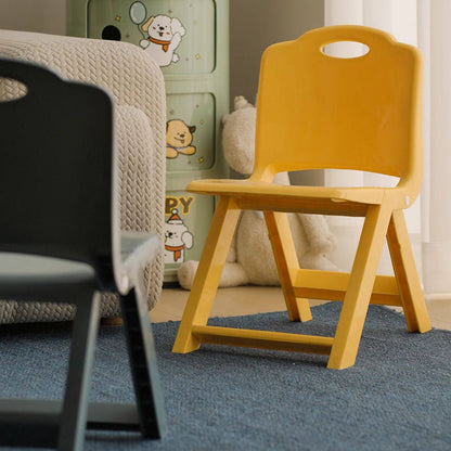 Modern Minimalist Curved Rectangular PP Plastic Kids Folding Chair Backrest Armless For Living Room & Study Room