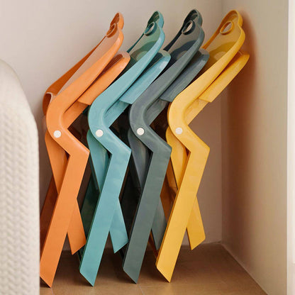 Modern Minimalist Curved Rectangular PP Plastic Kids Folding Chair Backrest Armless For Living Room & Study Room