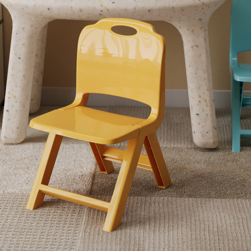 Modern Minimalist Curved Rectangular PP Plastic Kids Folding Chair Backrest Armless For Living Room & Study Room