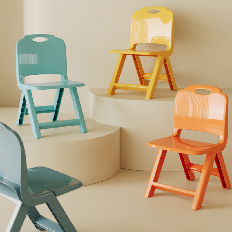 Modern Minimalist Curved Rectangular PP Plastic Kids Folding Chair Backrest Armless For Living Room & Study Room