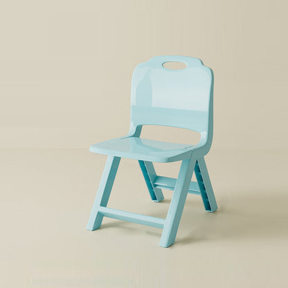 Modern Minimalist Curved Rectangular PP Plastic Kids Folding Chair Backrest Armless For Living Room & Study Room
