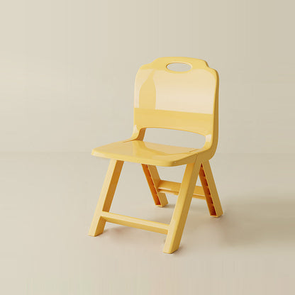 Modern Minimalist Curved Rectangular PP Plastic Kids Folding Chair Backrest Armless For Living Room & Study Room