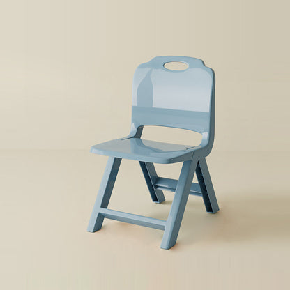 Modern Minimalist Curved Rectangular PP Plastic Kids Folding Chair Backrest Armless For Living Room & Study Room