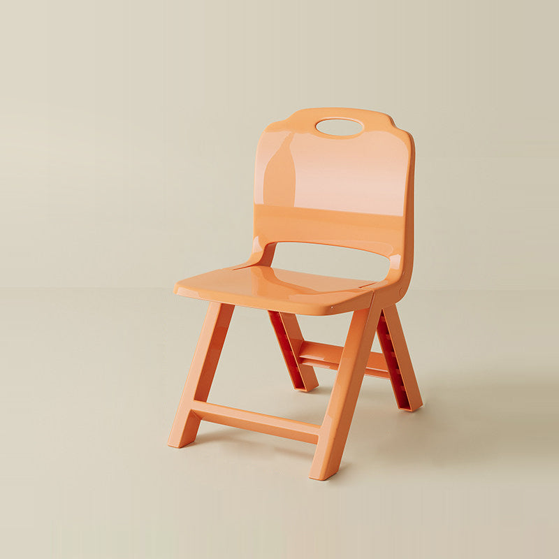 Modern Minimalist Curved Rectangular PP Plastic Kids Folding Chair Backrest Armless For Living Room & Study Room