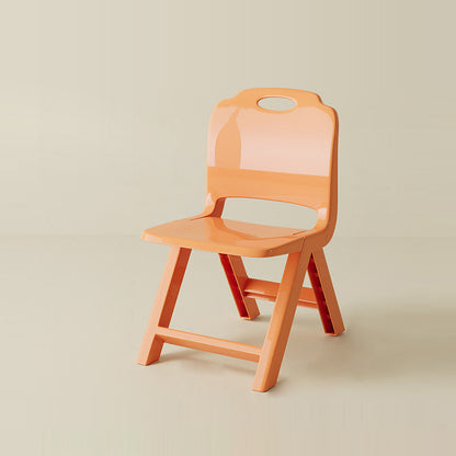 Modern Minimalist Curved Rectangular PP Plastic Kids Folding Chair Backrest Armless For Living Room & Study Room