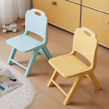 Modern Minimalist Curved Rectangular PP Plastic Kids Folding Chair Backrest Armless For Living Room & Study Room