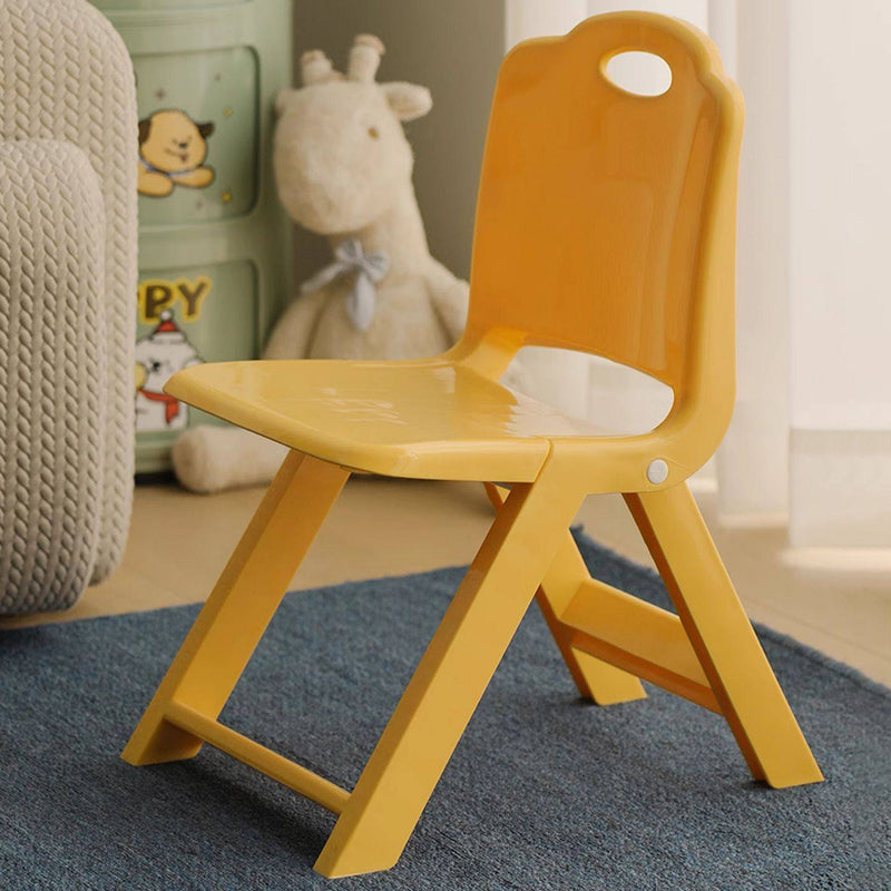 Modern Minimalist Curved Rectangular PP Plastic Kids Folding Chair Backrest Armless For Living Room & Study Room