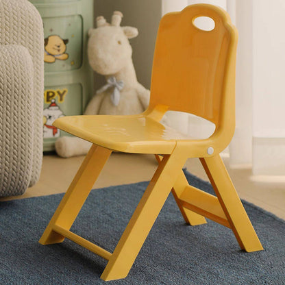 Modern Minimalist Curved Rectangular PP Plastic Kids Folding Chair Backrest Armless For Living Room & Study Room