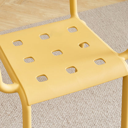 Modern Minimalist Rectangular PP Plastic Stackable Dining Chair Backrest Armrest For Dining Room